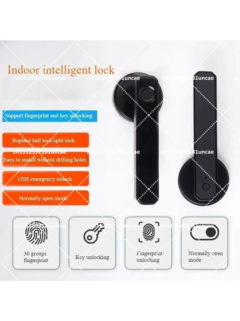 Bedroom Wooden Door Intelligent Fingerprint Lock One Grip Open Office Home Anti-theft Spherical Handle Lock