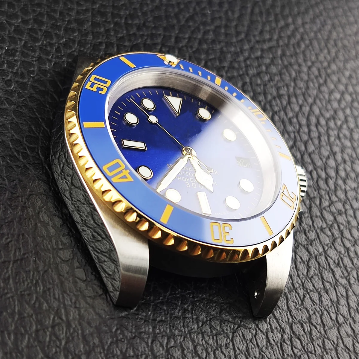 40mm NH35 case men's watch NH35 movement stainless steel 904L sapphire glass nh36 watch dail C3 luminous Blue gold watch