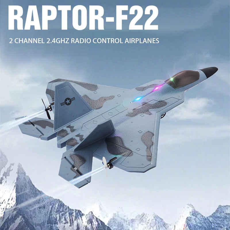 2024 Top P530 2.4G 2CH RC Airplane Raptor F22 Warplane Version LED Light With Gyroscope Toys A Gift For Boys with Easy Flying