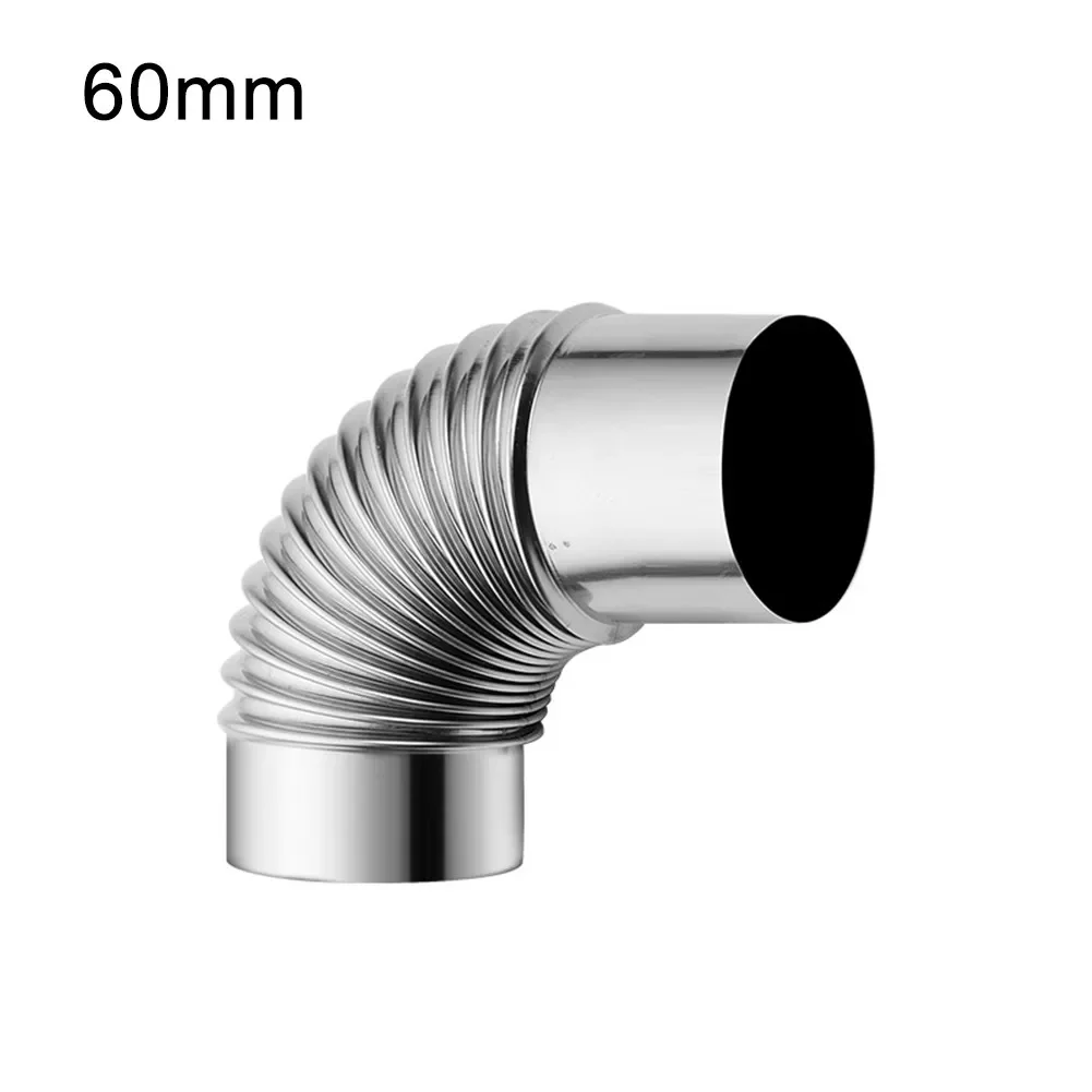 

1pc Stainless Steel 90 Degree Elbow Chimney Liner Bend 90° Multi Flue Stove Pipe Gas Water Heater Exhaust Pipe Vents