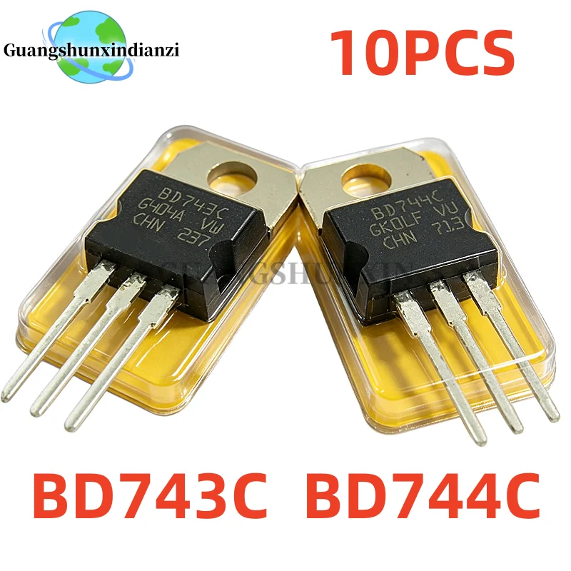 10PCS 100% NEW high-quality BD743C BD743 BD744C BD744 TO-220 power transistor Best Quality In Stock