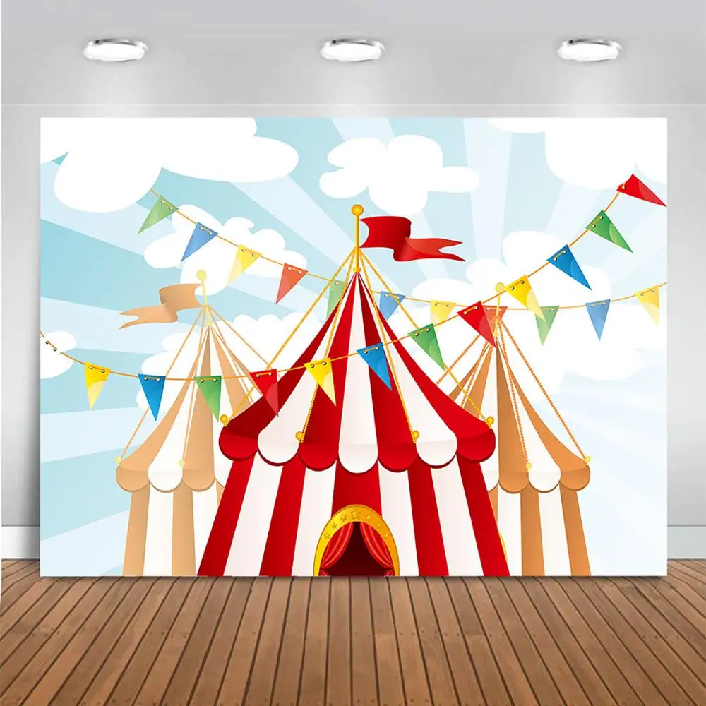 Mocsicka circo pano de fundo tendas de circo carnaval fundo crianças festa de aniversário banner primeiro aniversário bolo quebra foto fundo
