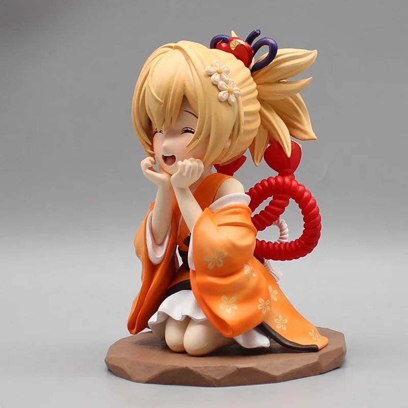 Genshin Impact Statue Q Version Ganyu Action Figure Toys Kawaii Yoimiya Figurine Doll Anime Model PVC Collection Decoration Gift