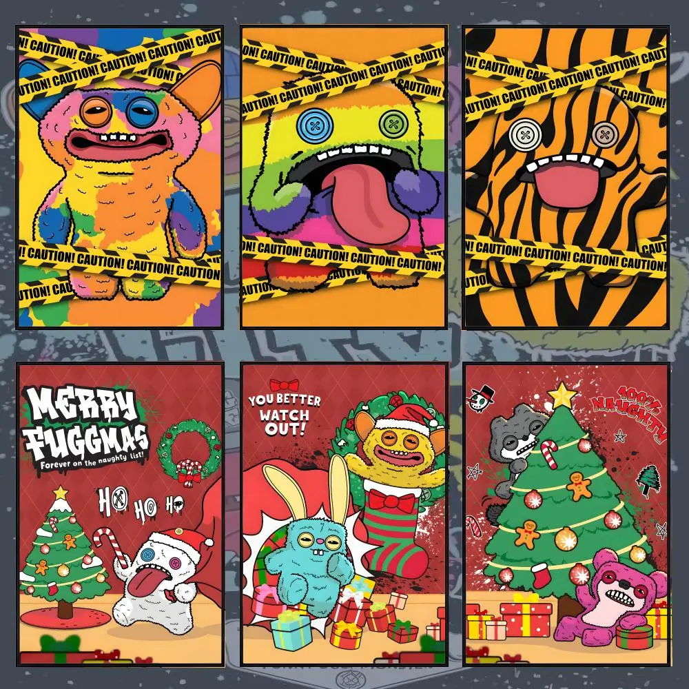 Cute F-Fuggler Ugly Monster Poster PP Self Adhesive Decorative poster Waterproof Waterproof for Apartment Bedroom