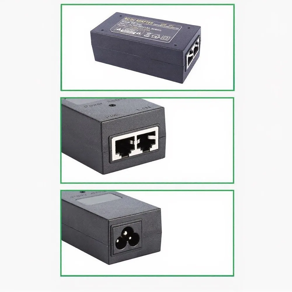 2pcs Gigabit Ethernet For poe Adapter 48V Power Supply Module for Surveillance Cameras Phones and Network Switches