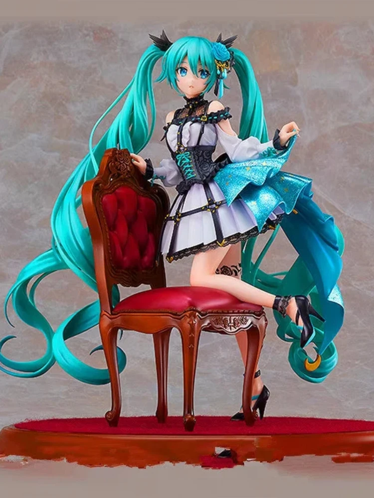Anime Hatsune Miku 23 cm Stoel Mooi Meisje Actiefiguren Project Sekai Kleurrijk Podiummodel Speelgoed Desktop Decor Collectible Gift - afbeelding 2