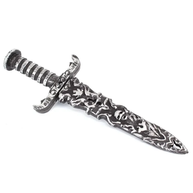 سكين جيب بلاستيكي مضحك على الطراز القديم على شكل جمجمة مقاس 23 × 3 سم دعائم عروض الحفلات التنكرية #3