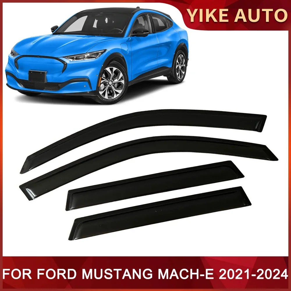 Window Visor for Ford Mustang Mach-E 2021-2024 Weathershie Door Visor Wind Sun Rain Guards Side Window Wind Deflectors Auto