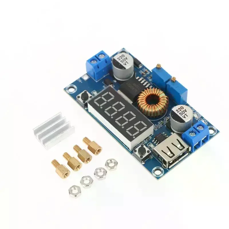 1 Set Step Down Converter LED Driver 5A 75W XL4015 DC-DC Converter Adjustable Step-Down Charger Module With Red Voltmeter