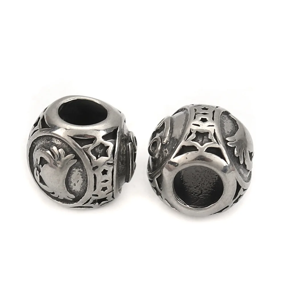 304 Stainless Steel Sign Of Constellations Series Spacer Beads Silver Color Beads 10mm Dia., Hole: Approx 4.3mm, 1 PC
