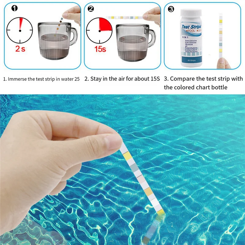 7-In-1 Swimming Pool Test Paper Ph Test Paper 1 Bottle Of Water Quality Test Paper 100 Sheets Easy To Read