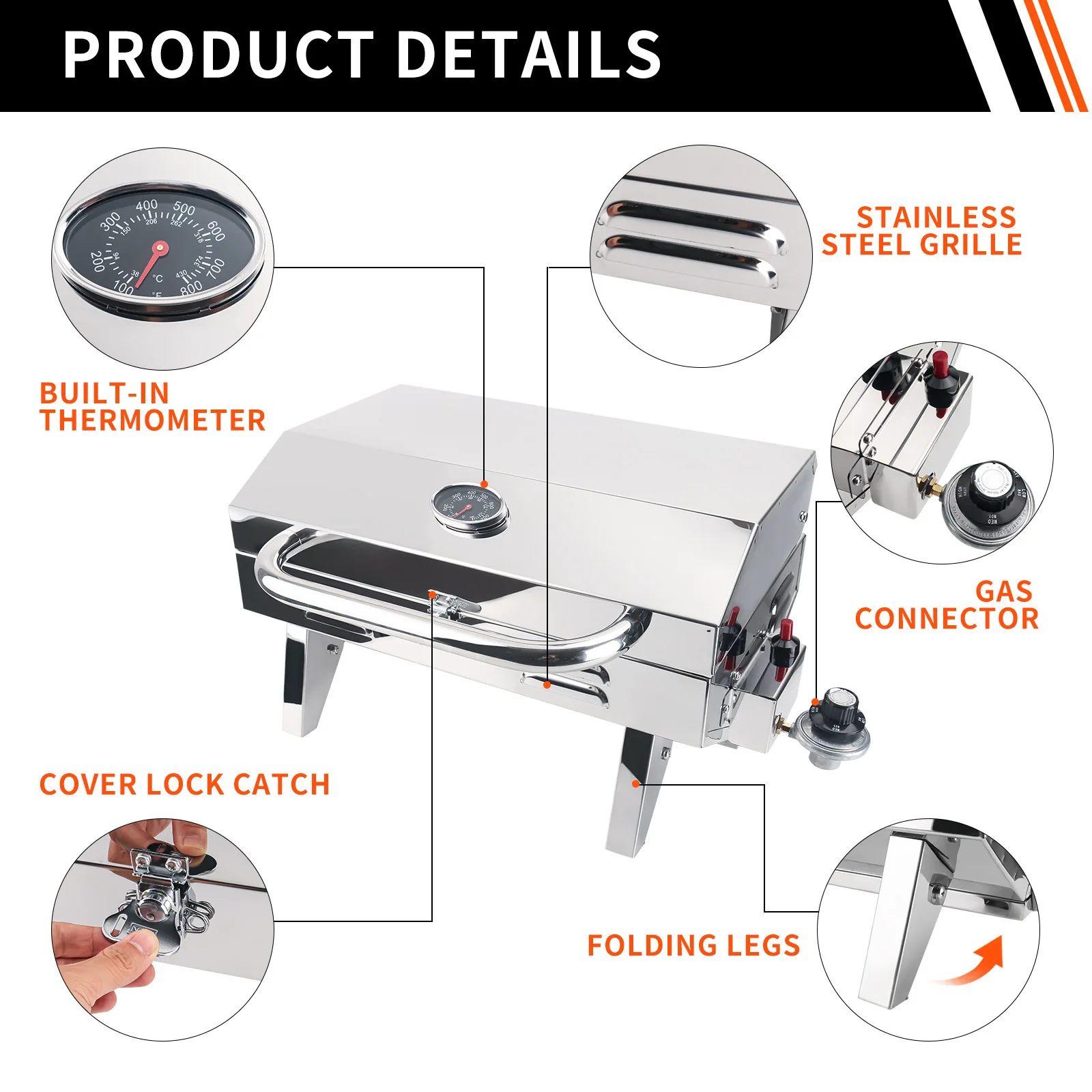 Wind-Resistant American-Style Outdoor BBQ Grill and Picnic Stove | Portable Outdoor Camping Grill | Household Gas Canister Stove