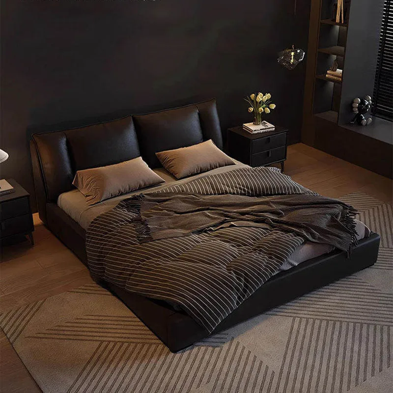 

Black Safe Bed Clear Decoration Fashion Interior Comfortable Save Space Cheap Bed Relaxing Camas De Casal Lounge Suite Furniture