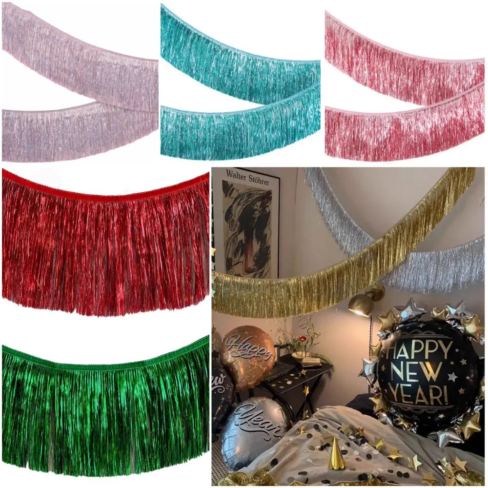 Multicolor Drizzle Garland Encryption Thickening Tassel String Background Ornament Metallic Tinsel Foil Fringe