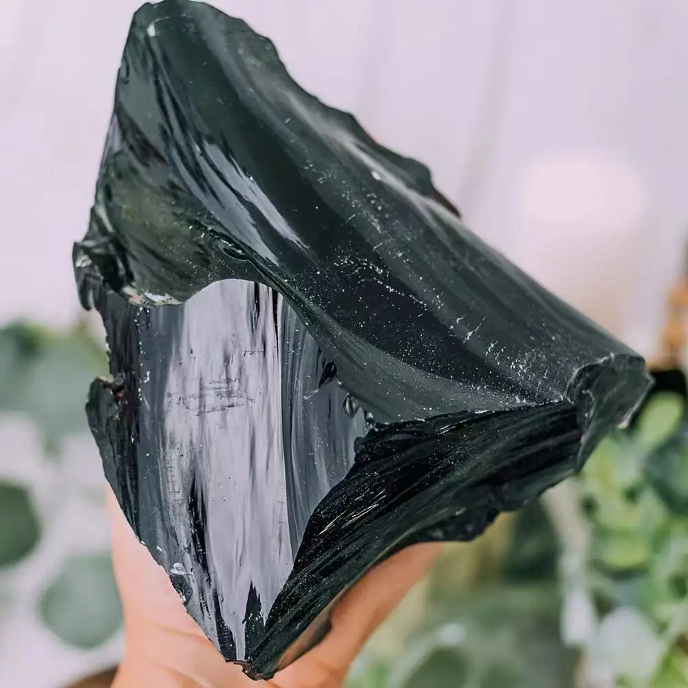 

Natural Obsidian Raw Stone, Crystal Quartz, Aquarium Decoration, Gift, Divination Demagnetization, Energy Healing, Feng Shui Med