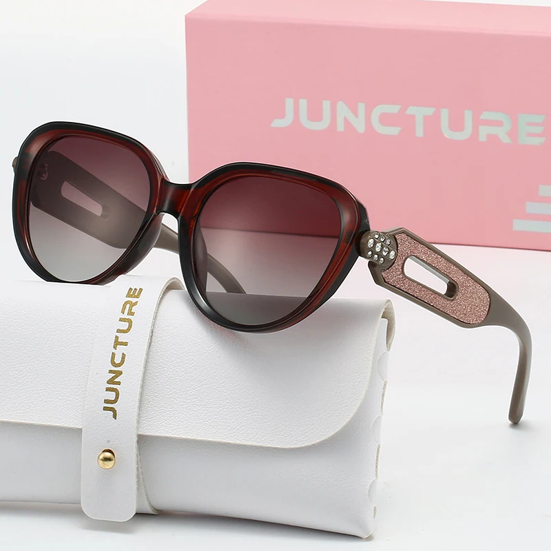 JUNCTURE الاستقطاب النساء النظارات الشمسية أزياء القط العين نظارات شمسية التدرج سيدة نظارات حزب هدايا العيد النظارات الشمسية للنساء
