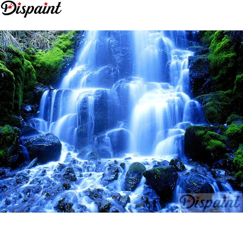 

Dispaint Full Square/Round Drill 5D DIY Diamond Painting "Waterfall scenery"3D Embroidery Cross Stitch Home Decor Gift A12112