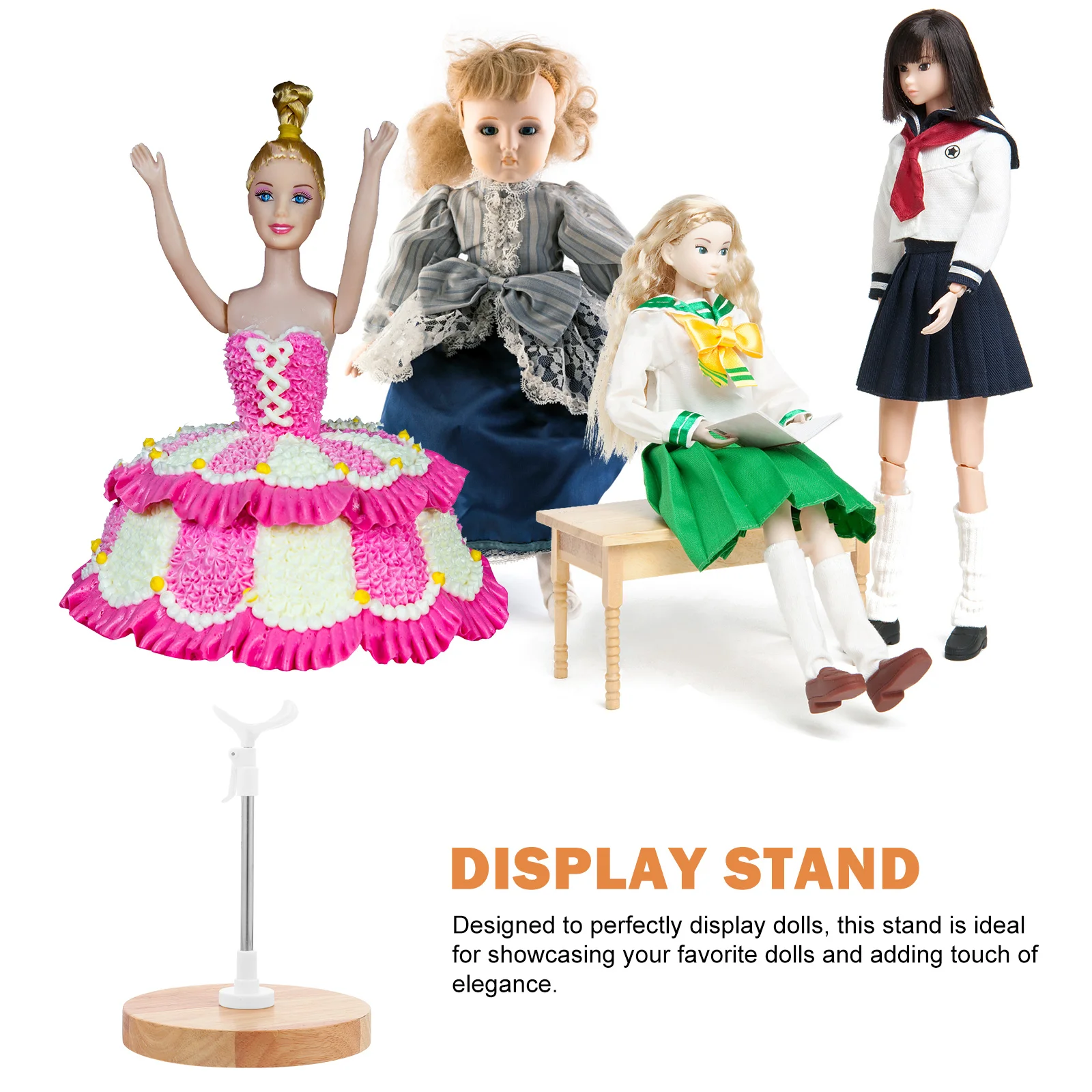 

Wooden Adjustable Stable Support Stand for Action Figure Display Compact Desktop Display Rack Support Stick