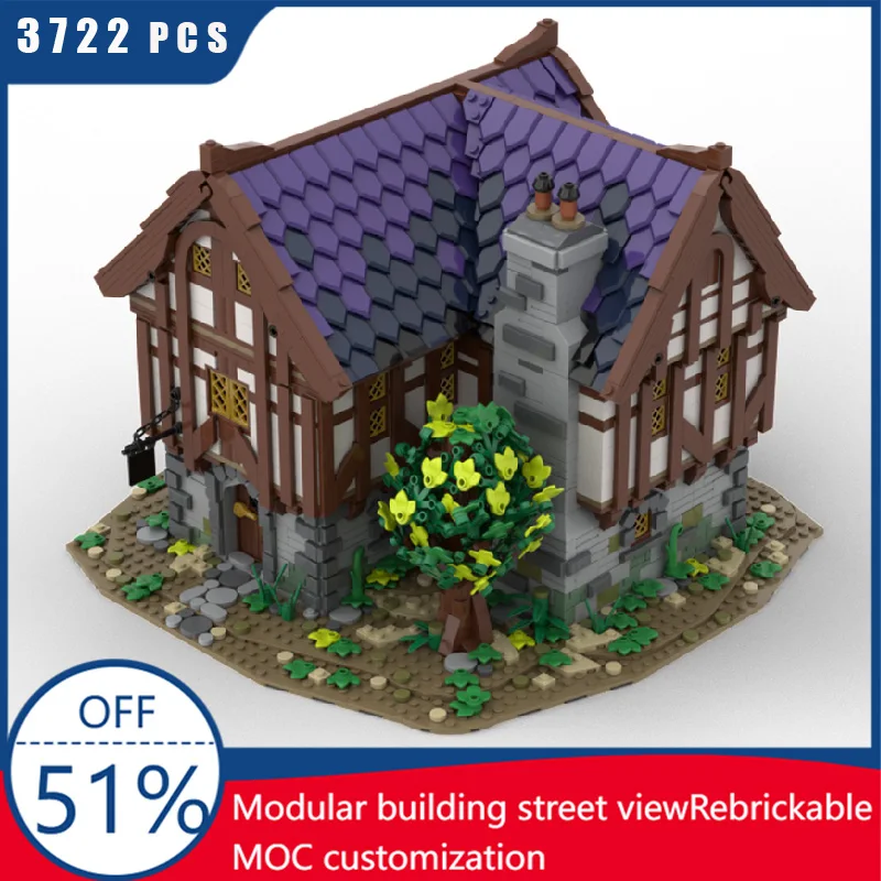

3722 Parts MOC Medieval Fortress Model Building Taverns and Inns Architecture Blocks DIY Kid Assembly Bricks Toys Popular Gifts