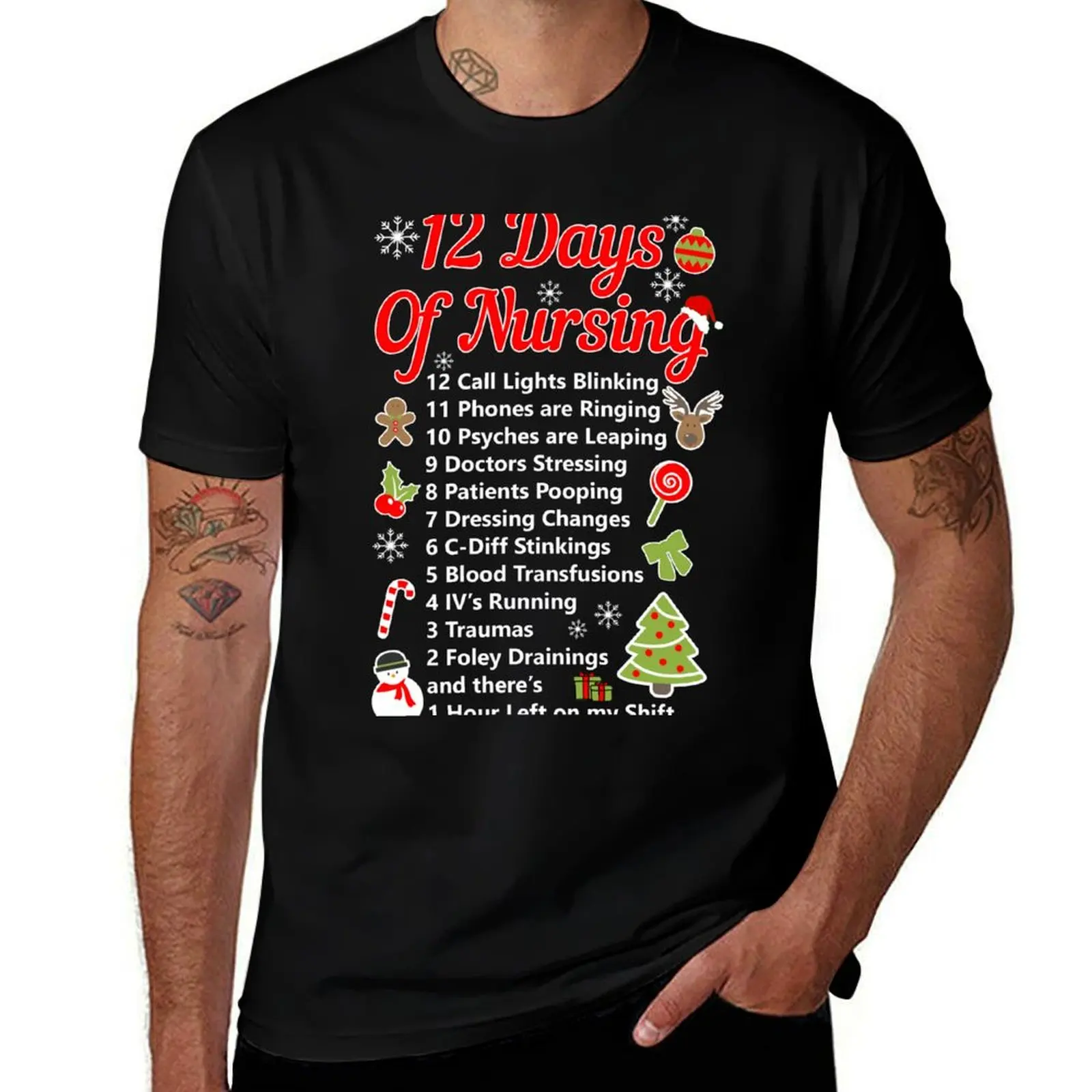 

12 DAYS OF NURSING T-Shirt Trendy Pattern T-Shirt for Men