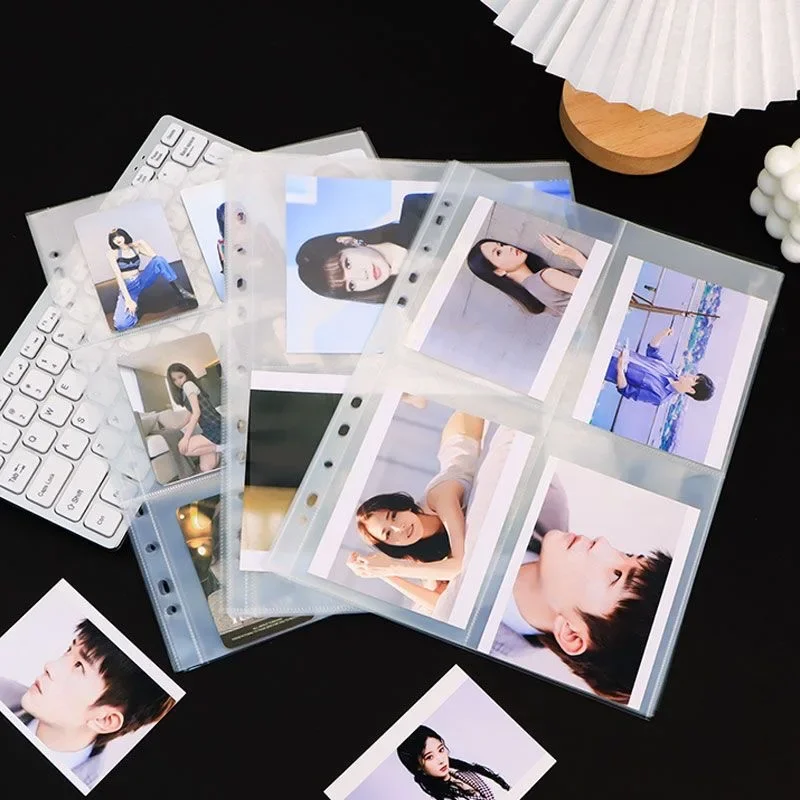 10 Sheet a4 11 Holes Photocard Binder Photo Album Refills 1/2/3/4/6/8/9/10/12 Page Pocket PVC Free Transparent Loose Leaf Binder