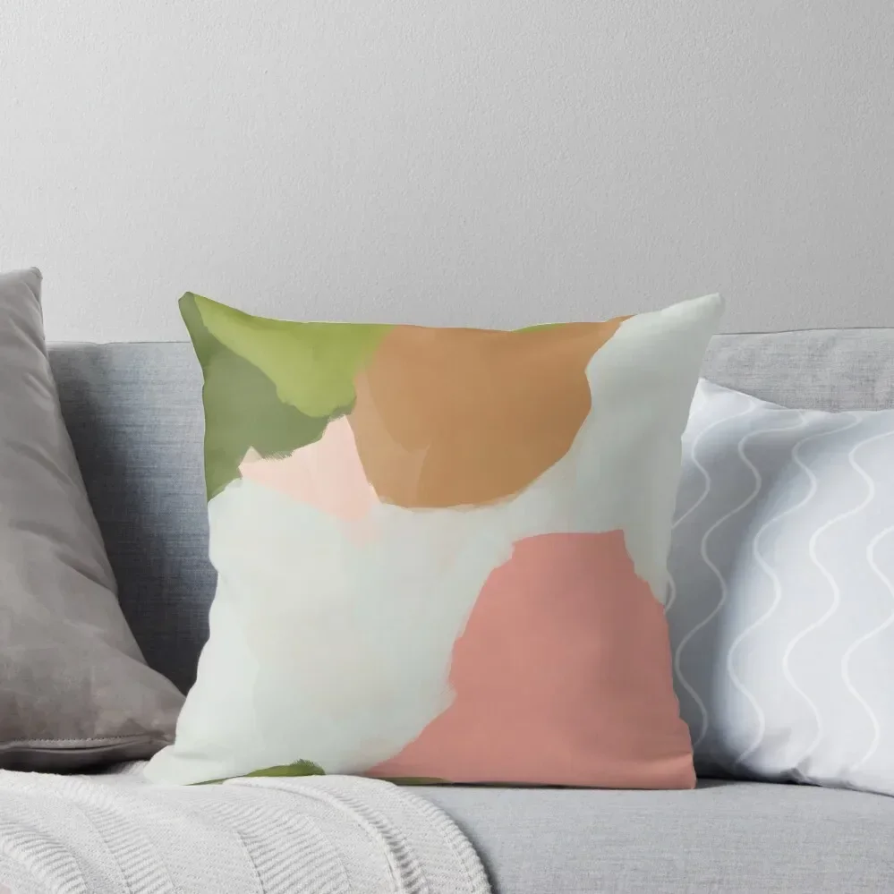 

Pink Green and Tan Abstract Throw Pillow Luxury Pillow Case Pillow Case Luxury Cushion Cover