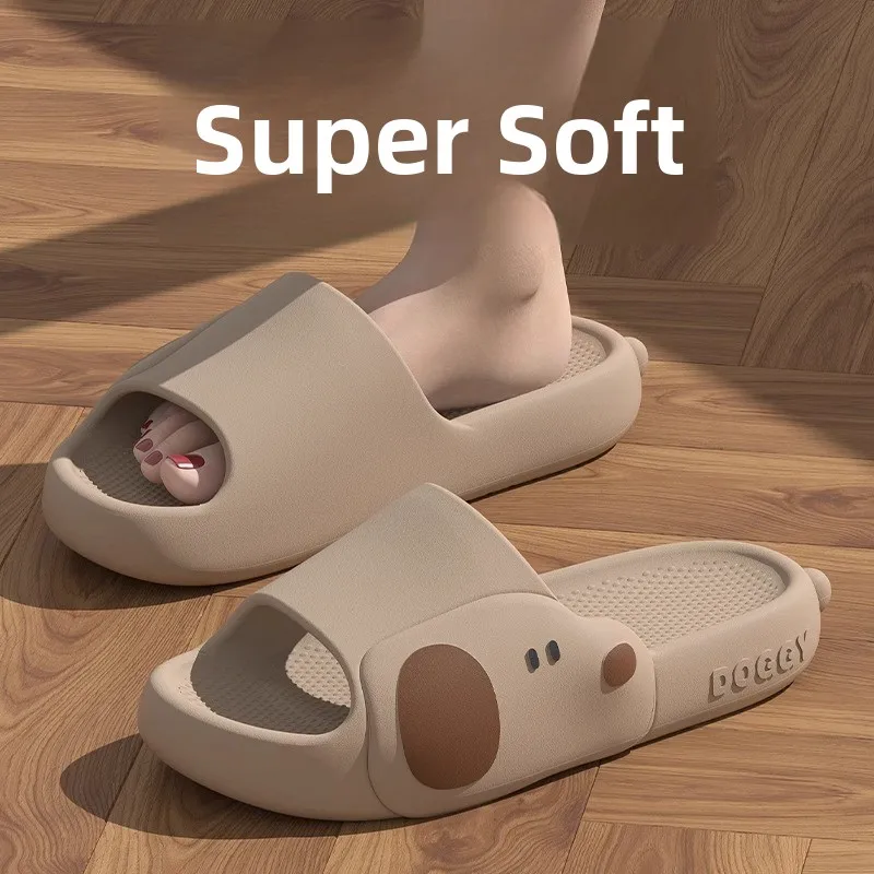 

Cute Doggy Slippers Indoor Home Wearable Outdoor Summer EVA Men's Women's Flat Sensation Couple Matching Slippers