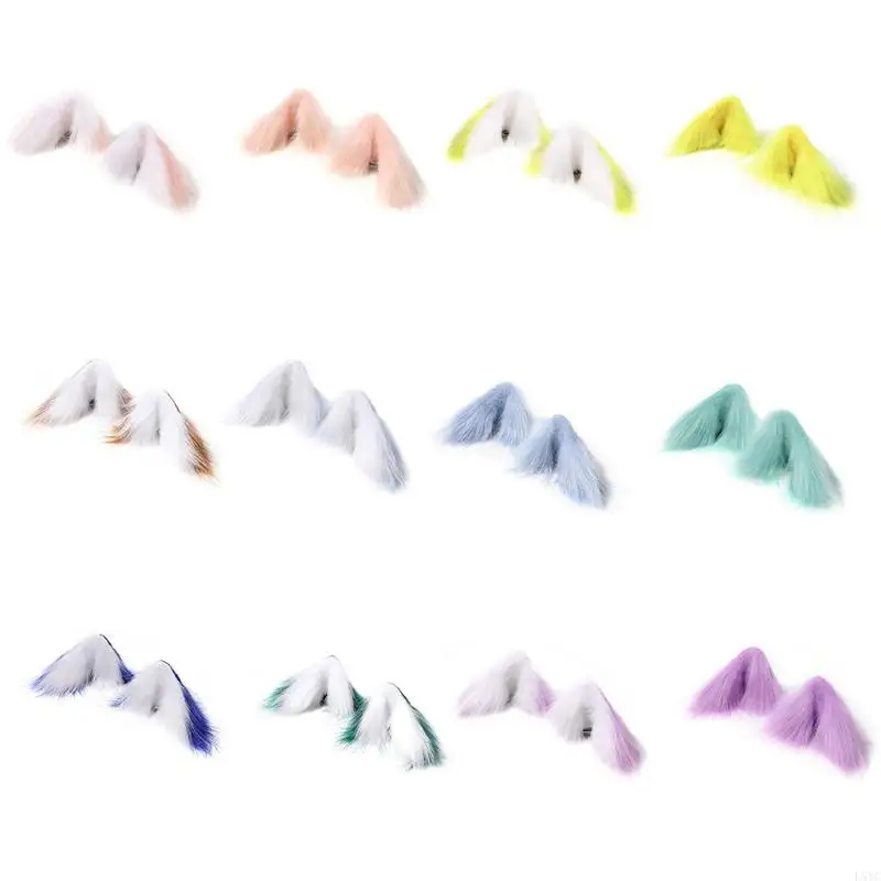 

L5YC for Cat Ears Barrettes Plush Animal Ears Hair Clip Bangs Side Clips Party Suppli