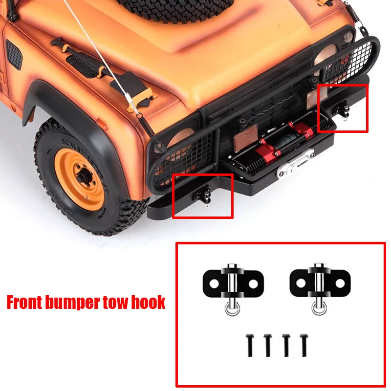 

D110 Metal Front Bumper Trailer Hook Camel Cup for 1/10 RC Crawler Car Traxxas TRX4 Defender Bronco AXIAL SCX10 RC4WD D90 RD110