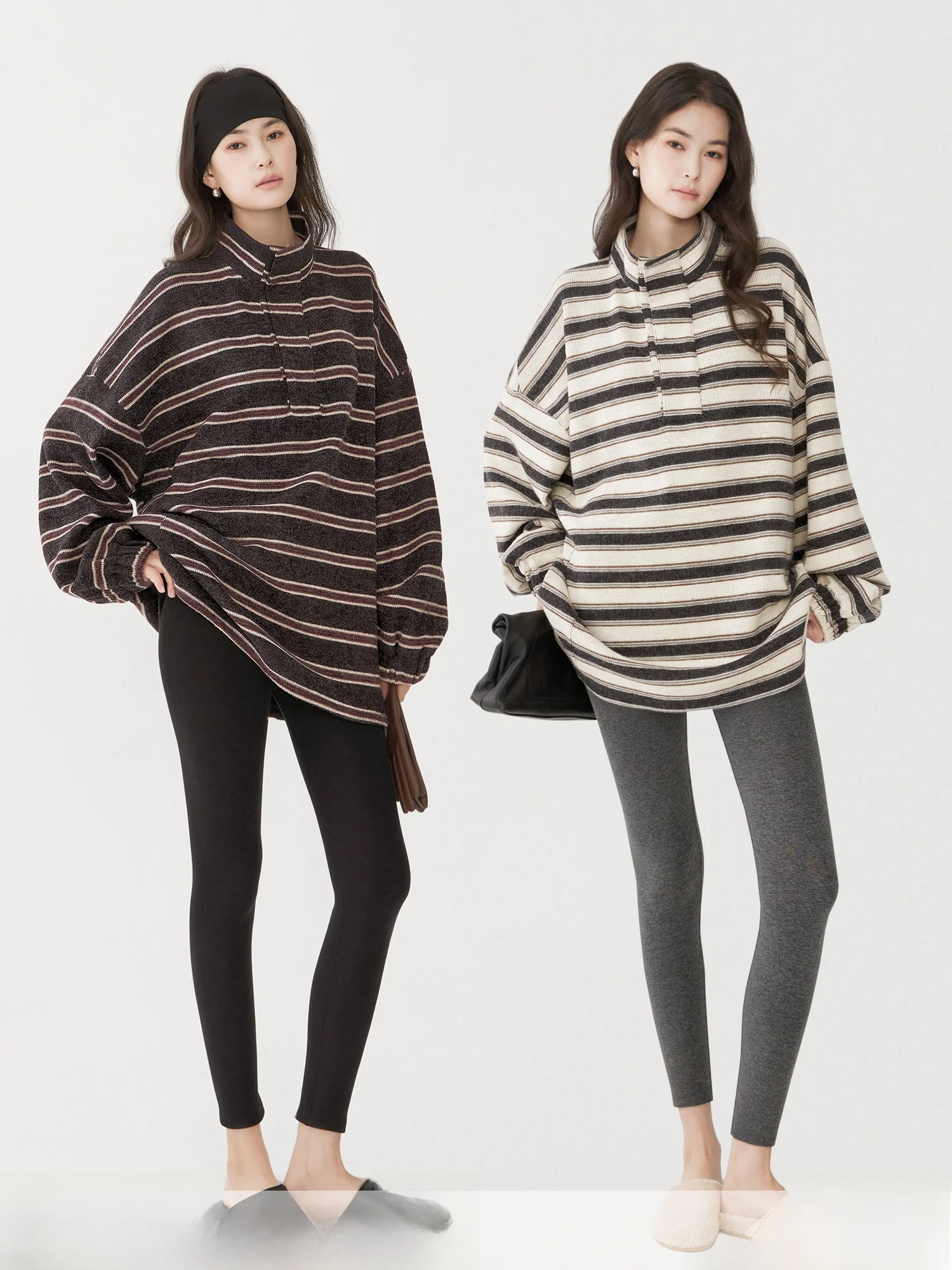 

New iMoe American Retro Lazy Sle Color Blo Striped Loose Long Sve Hoodie Jaet Sportswear Casual Loose Fit Women's Top