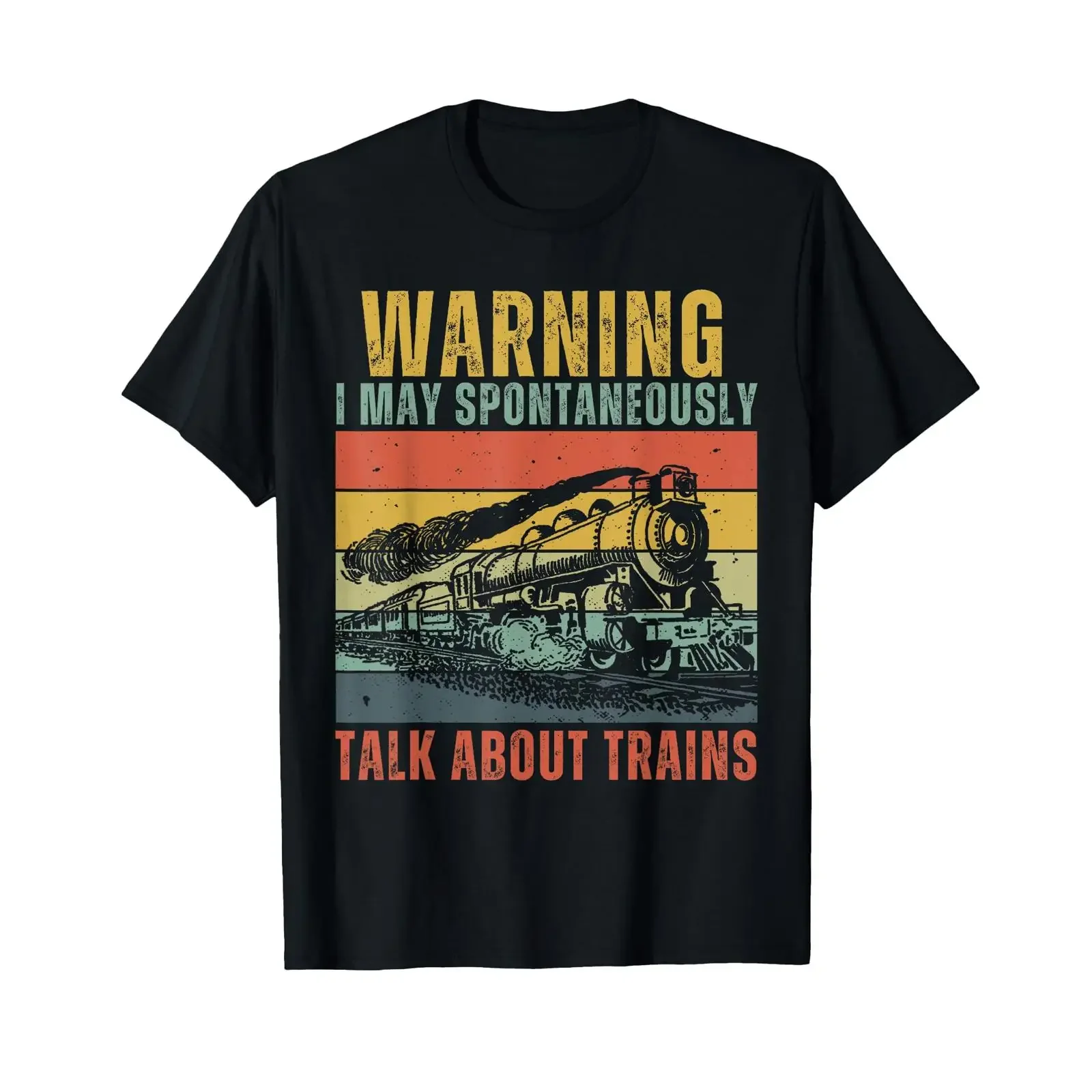 Funny Warning i May Spontaneously Talk About Trains T Shirt vintage Washed graphic designer clothes Casual streetwear