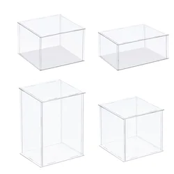Clear Acrylic Display Box Case Countertop Organizer Stand Assemble Dustproof Showcase for Figures Toys Collectibles Crafts