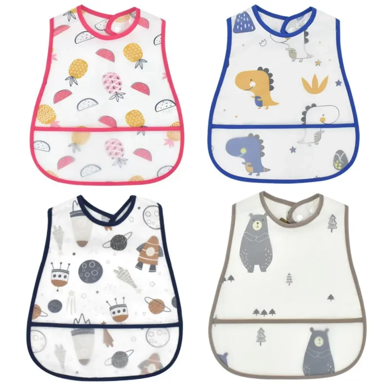 

Детские нагрудники с мультяшным рисунком животных из ЭВА, водонепроницаемые, с карманом, регулируемые, милые, для кормления и выгула, детские фартуки, салфетки для отрыжки