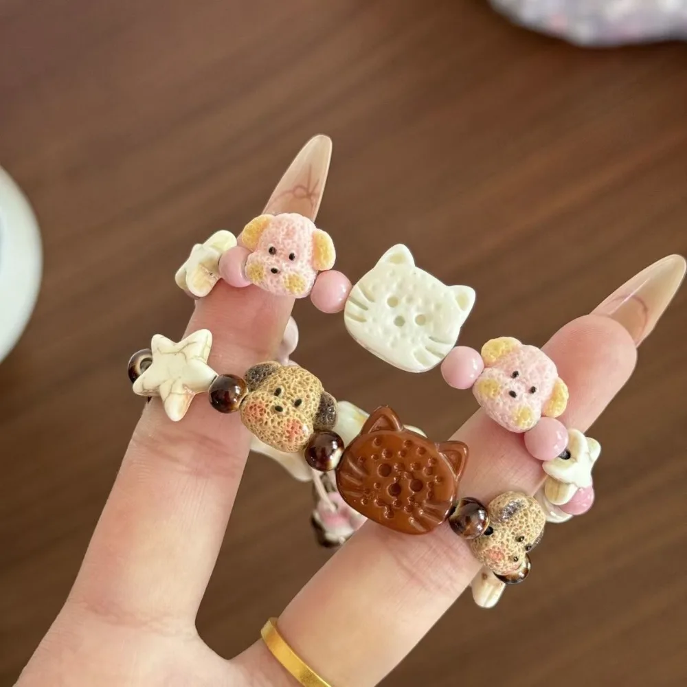 1pc Cute Cat Dog Beaded Bracelet Ins Niche Versatile Design, High-value Fashion Hand Chain Sweet Gift for Women Best Friend