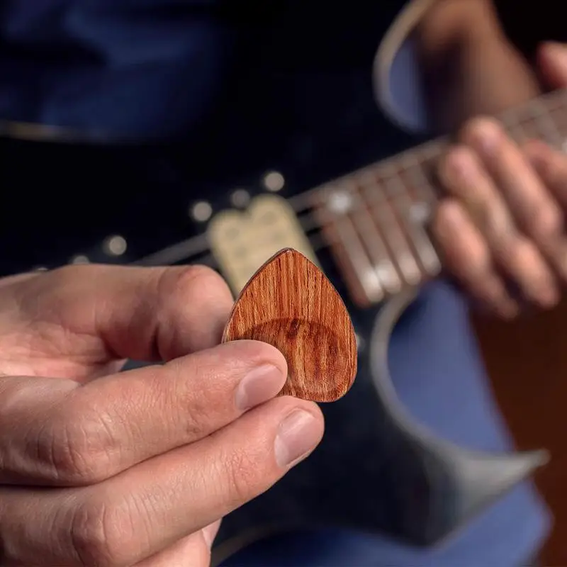 Púas de guitarra eléctrica con forma de corazón, púas de ukelele, púas de guitarra, agarre de madera maciza, puños de selección de ukelele, 2 piezas, púas de bajo para