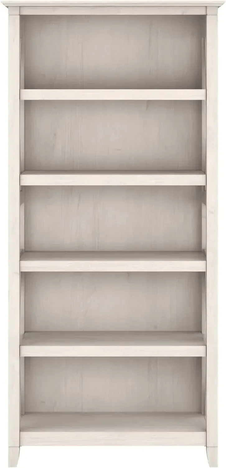 Key West Bookcase Shelf in Linen White Oak | Farmhouse Bookshelf Display Cabinet for Library, Bedroom, Living Roo