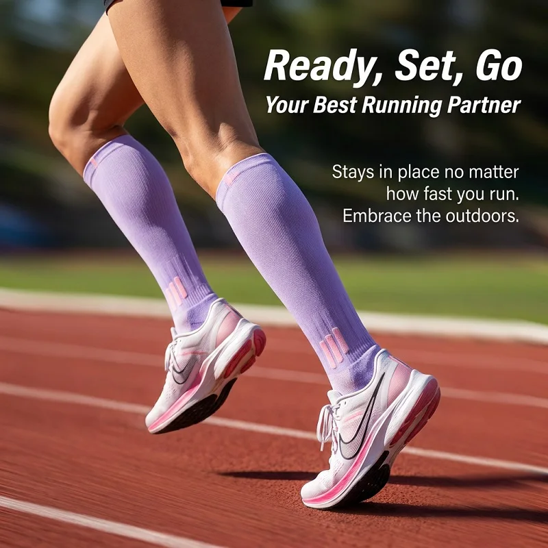 1/6 Pairs Women's Summer Fitness Running Long Socks Skipping Rope Compression Elastic Slimming Leg Pressure Long Tube Yoga Socks