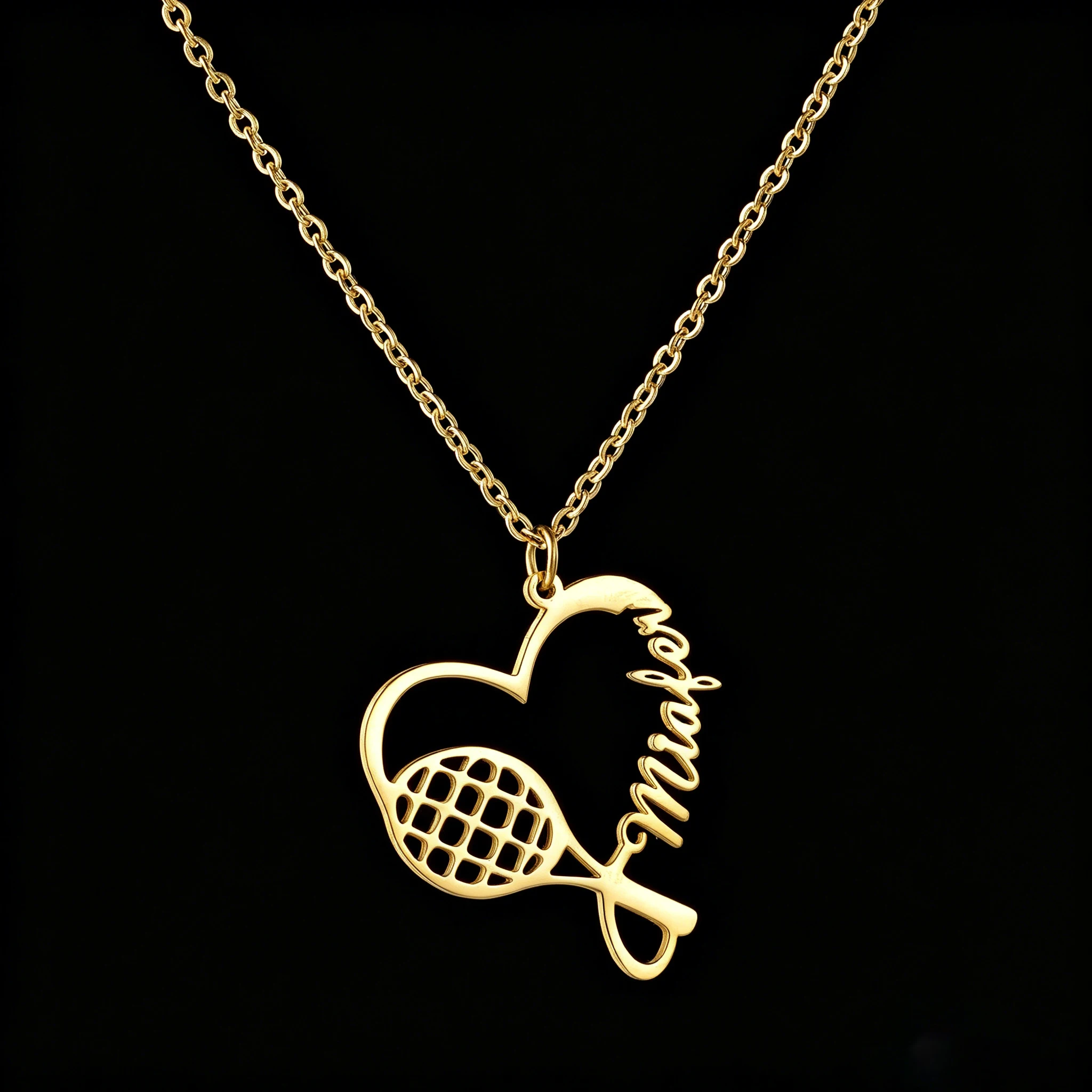 Personalisierte Namenskette aus Edelstahl mit Fußball-Motiv, Dicke Kette, Anhänger-Schmuck, Geschenk für Frauen und Männer zum Geburtstag – Detail 5