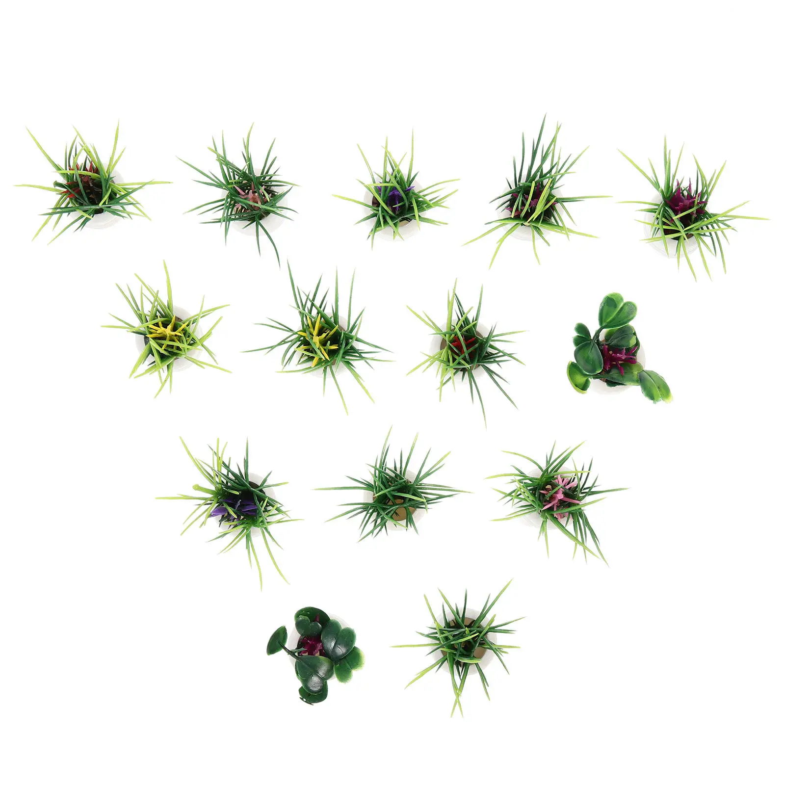 

14Pcs Miniature Bonsai Potted Plants Simulation Home Ornaments Small House Desktop Decorations Artificial Garden Landscaping