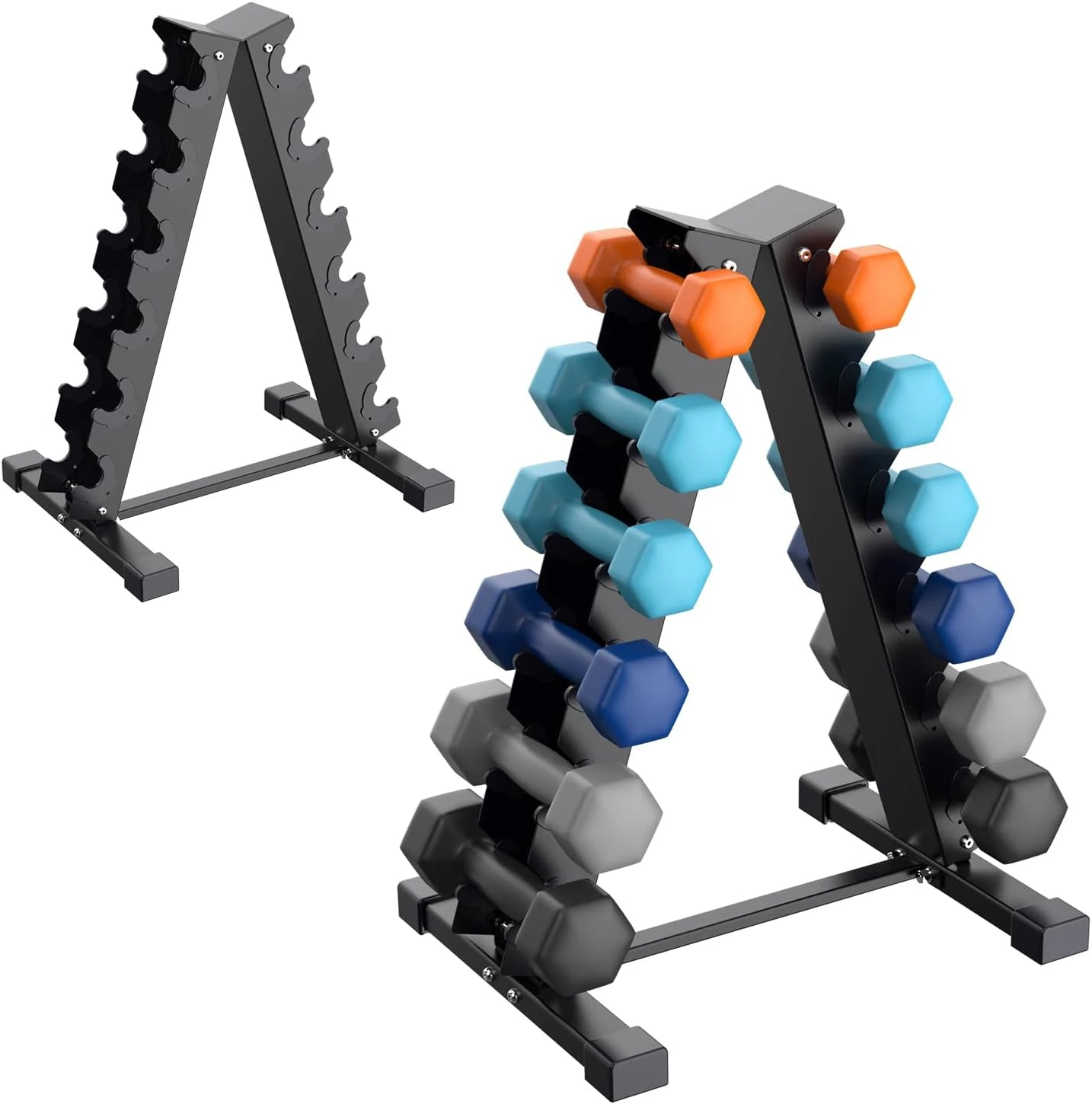 

Dumbbell Rack Stand Weight Rack for Dumbbells Compact A-Frame Gym（6 tier，800Lbs） Gym accessories men Exercise bands set