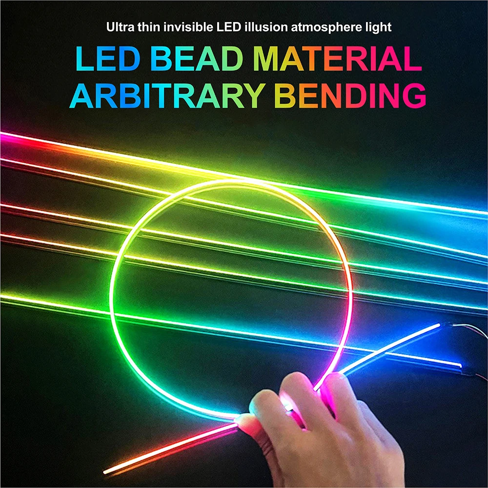 ไฟตกแต่งภายในรถยนต์ ไฟบรรยากาศหลากสีสัน ไฟไหล ไฟตกแต่งภายในรถยนต์ แถบไฟตกแต่งภายใน ควบคุมด้วยเสียงเพลง