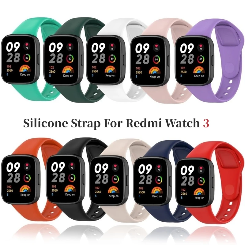 Bracelet de montre en silicone pour Xiaomi Redmi Watch 3, bracelet de remplacement de montre intelligente, bracelet actif et Lite