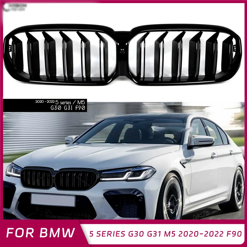 

Grille Sedan Piano Black Front Bumper Facelifted Wagon Car Styling Grills for BMW 5 Series G30 G31 M5 2020-2022 F90