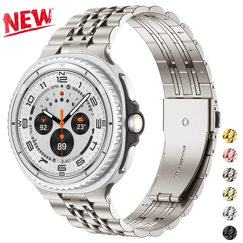 Edelstahl-Armbänder für Samsung Galaxy Watch 8 9/8Classic 40mm 44 46 Metall-Gliederarmband Correa für Galaxy Watch 8 Band