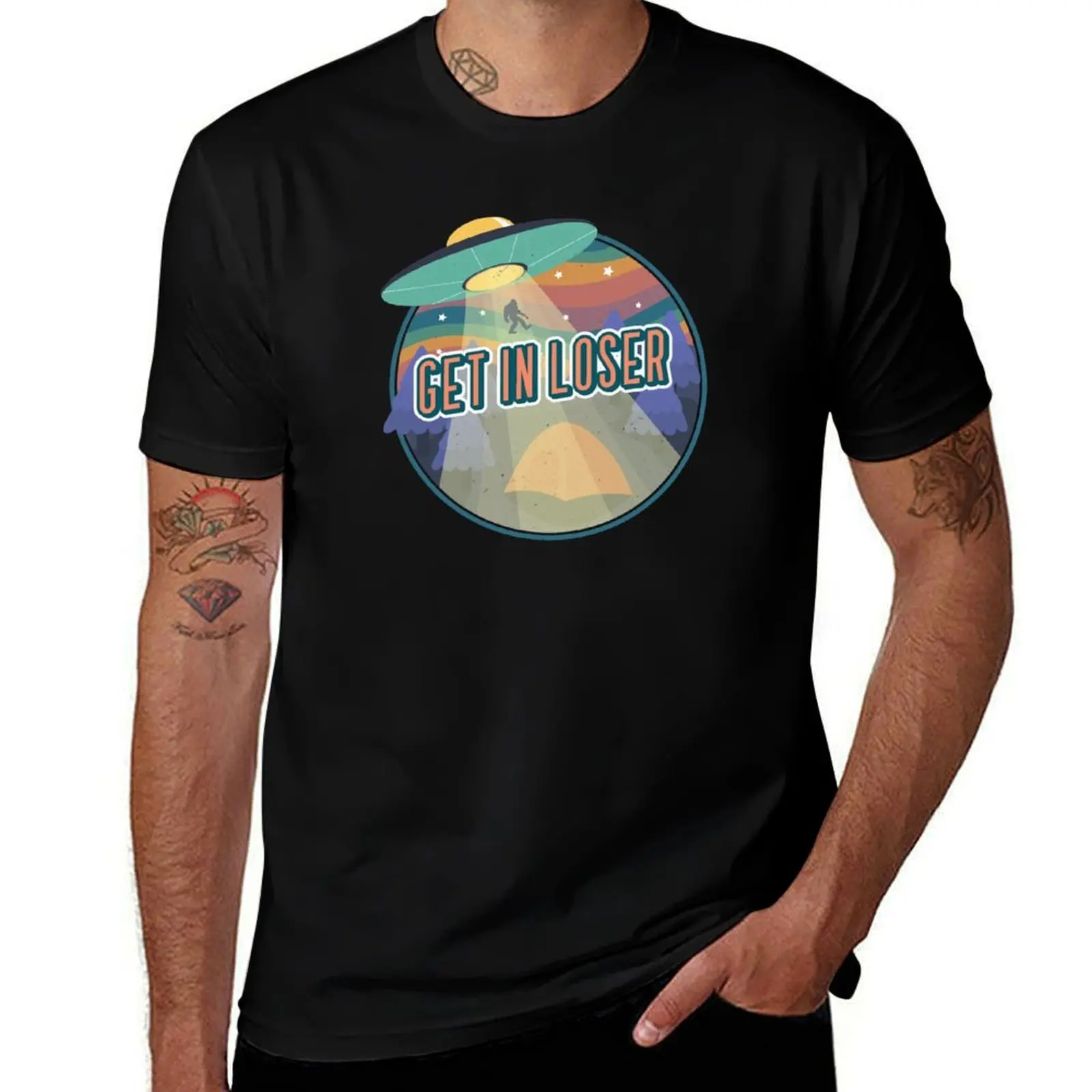 Get In Loser Ufo T-Shirt Basic Solid Color Short Sleeve T-Shirt