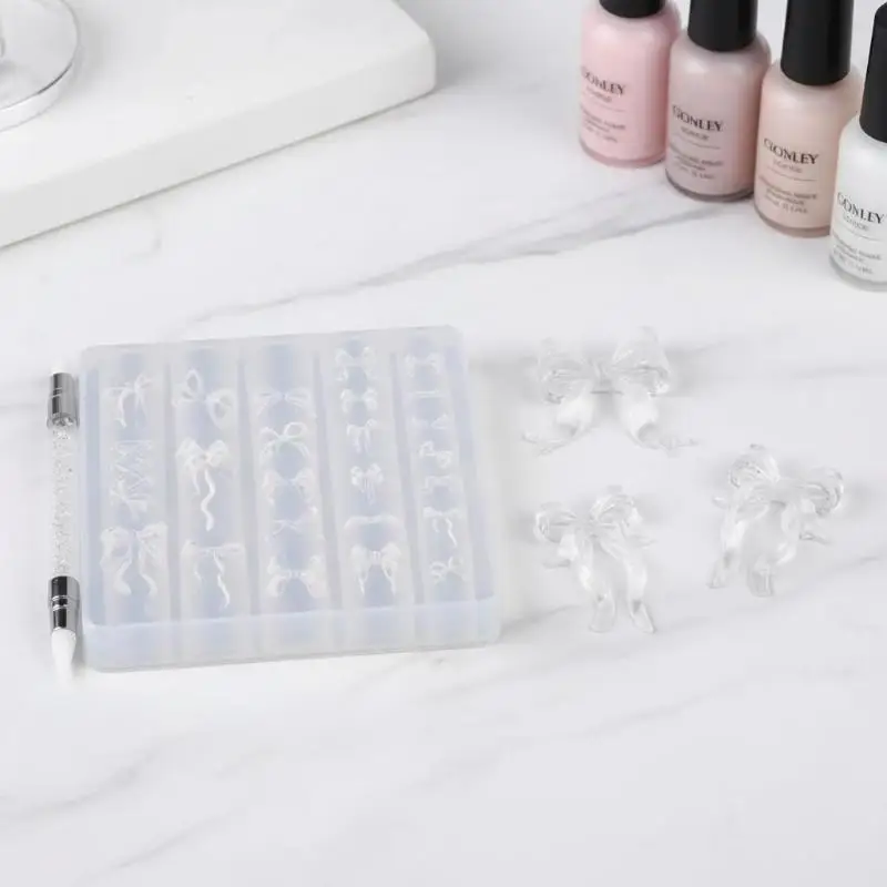 2/3pcs Relief Lily Flowers Nail Carving Mold 3D Silicone Hibiscus Flowers Petals Modeling Templates Clear Resin Epoxy Nail Tools
