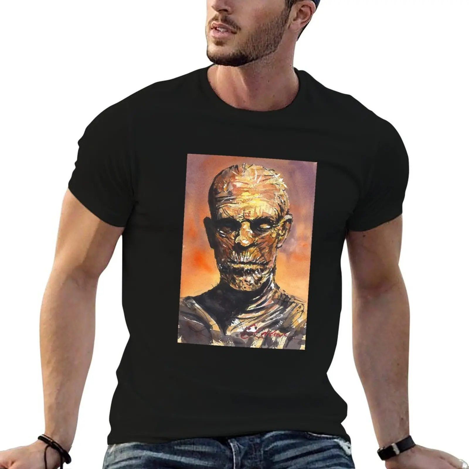 The Mummy Boris Karloff Classic Horror T-Shirt Odor Resistant Short Sleeve Top