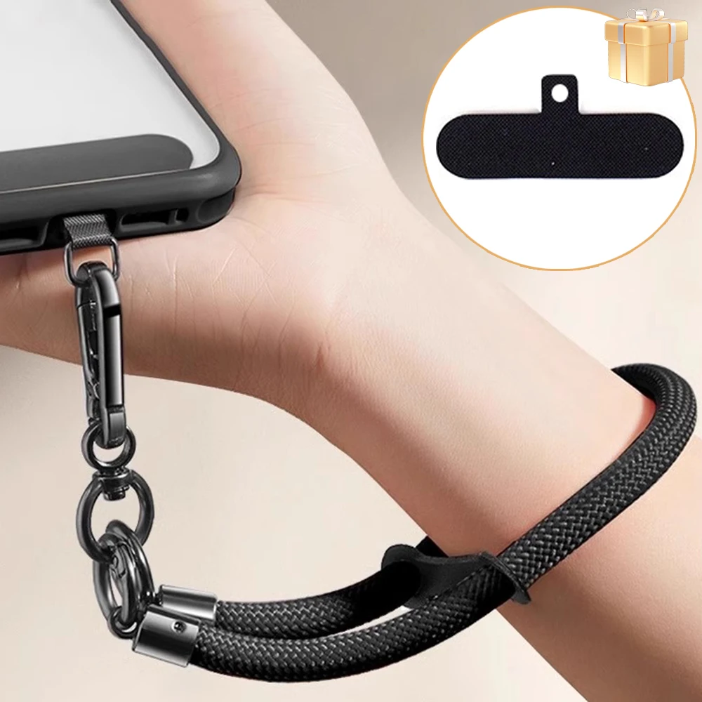 

Портативный ремешок на запястье для мобильного телефона, нейлоновый красочный ремешок с защитой от падения и язычками привязи, съемный подвесной зажим для шнура для мобильного телефона