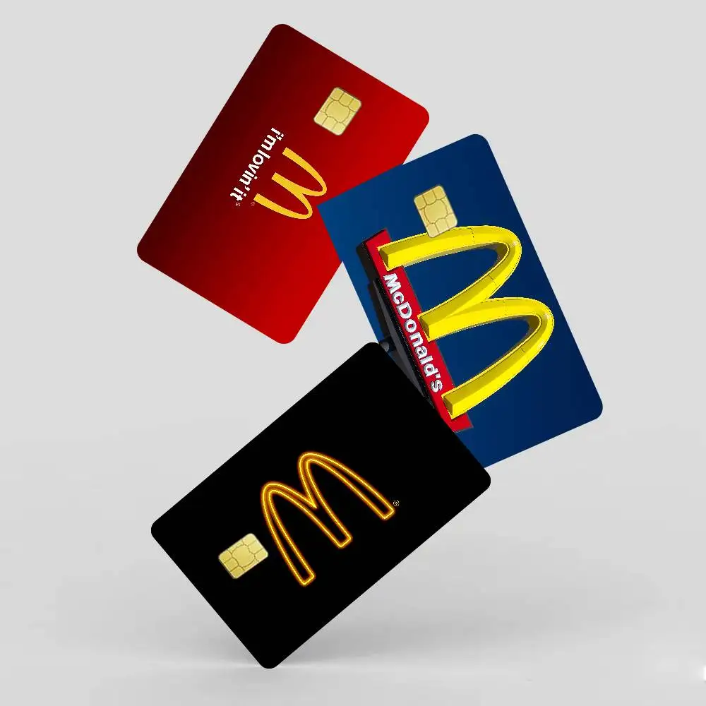 

M-Mcdonalds Logo Anime Front Cover Film Sticker Skin For Credit Debit Card Small Large Chip