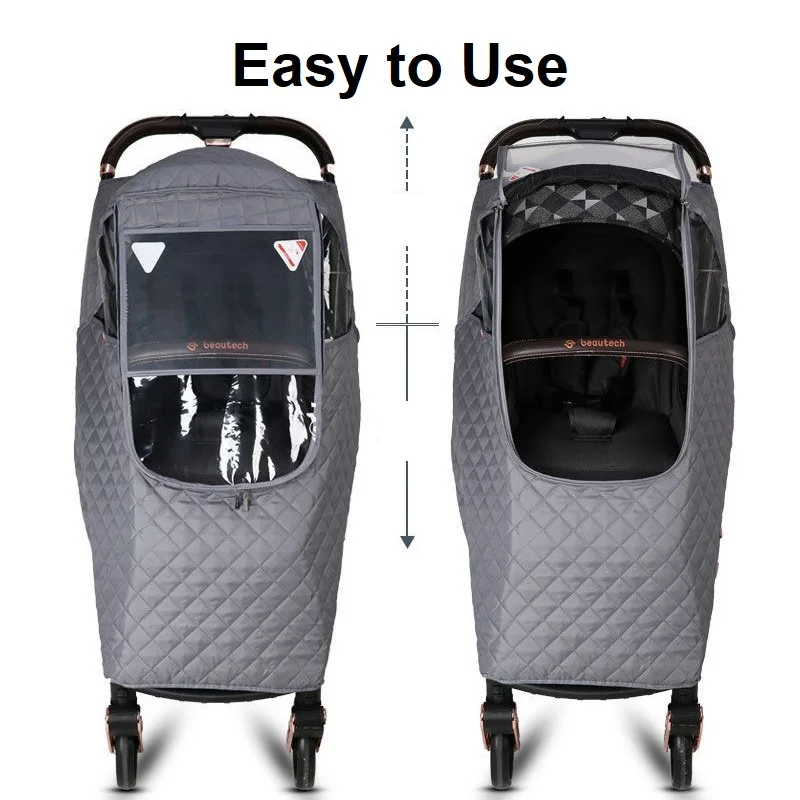 Universal Stroller Winter Cover Waterproof Thicken RainCover Pram Raincoat Full Cover Windshield for Baby Stroller Accessories